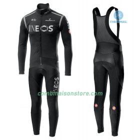 Maillot Cyclisme Hiver + Collant à Bretelles 2020 TEAM INEOS N002